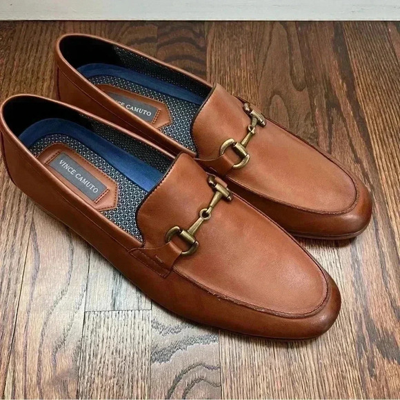 Vince Camuto Axyl Loafer Round Toe Leather Shoes Men’s Size 13 M VY-AXYL Brown - Picture 3 of 16